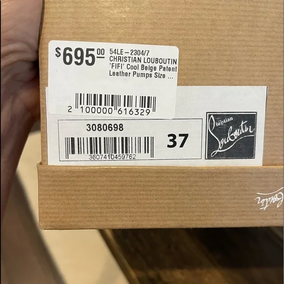 Beige leather patent, 4” heels - Picture 5 of 6